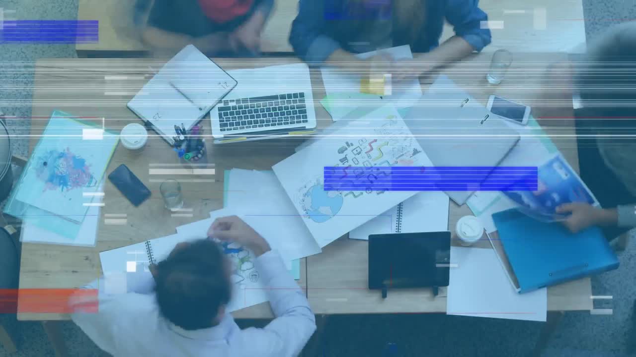 oficina ocupada en movimiento rápido