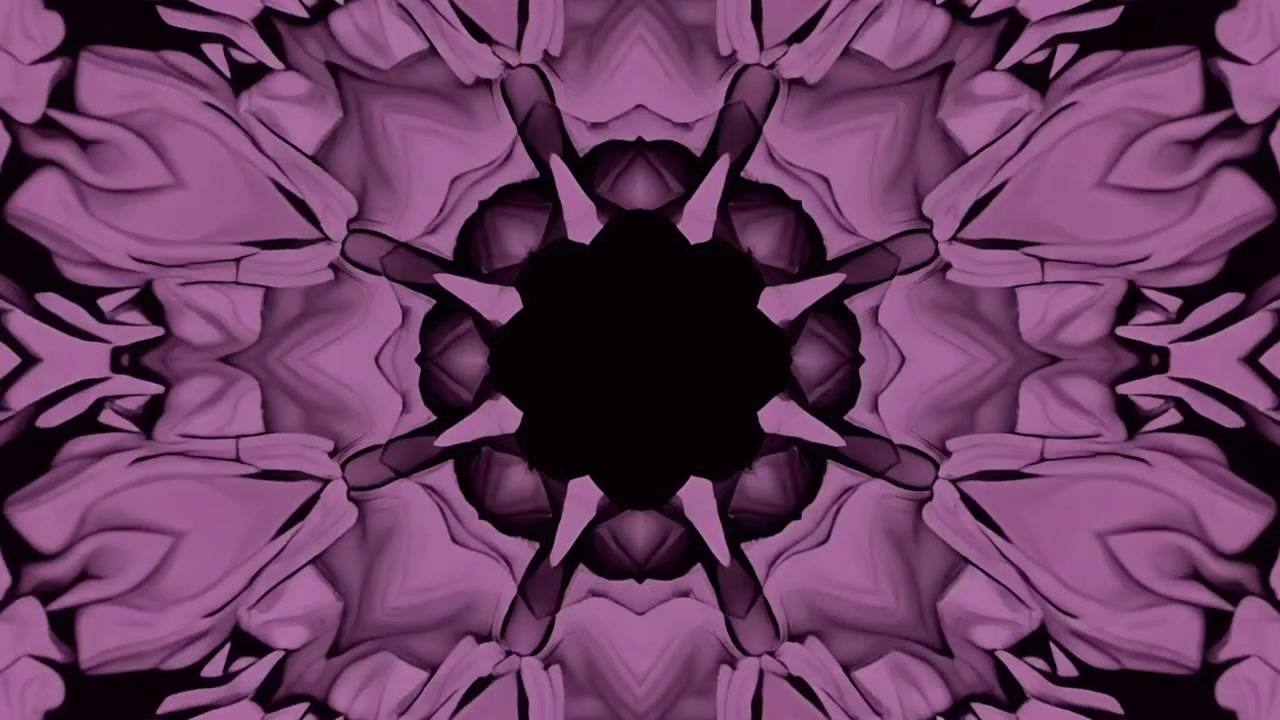 Abstract Purple Kaleidoscope Pattern with Symmetrical Geometric Motion