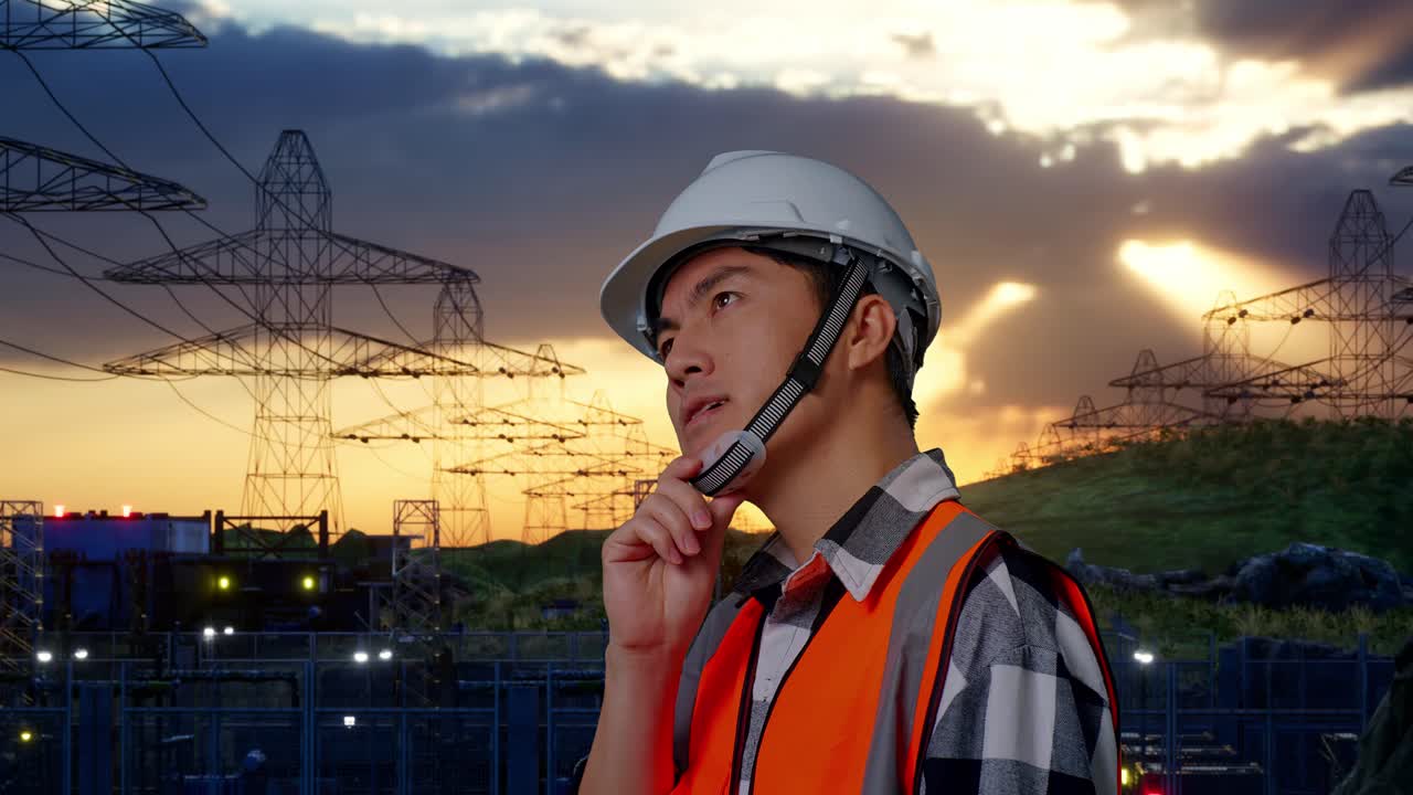 Engenheiro em usina de energia