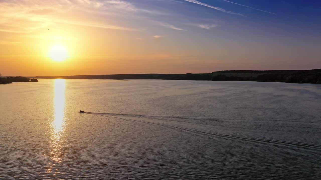 Sunset rural river landscape. Landscape with sunset at the rivershore