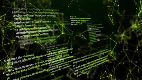 animación del procesamiento de datos y formas sobre fondo negro