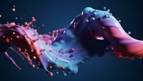 dynamic splash of colorful liquid paint captured in stunning detail - an artistic display of motion and fluidity in vibrant hues of blue, pink, and orange