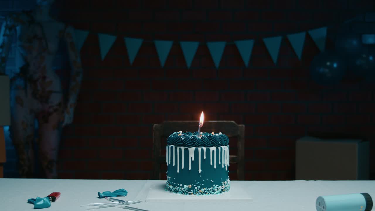 Birthday Cake with Single Candle
