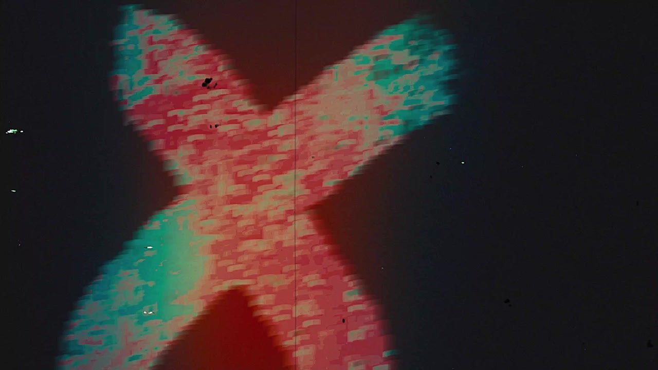 Abstract Glitch and Pixelated Film Grain with Colorful Digital Distortion