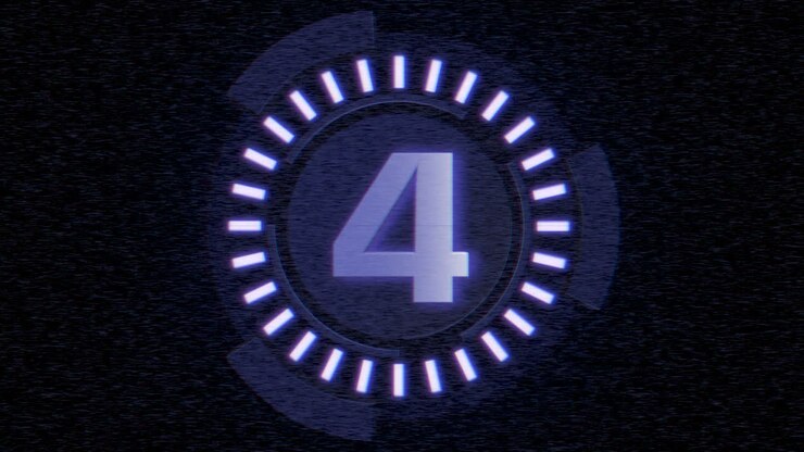 Motion blue digital film countdown abstract background in modern style 1