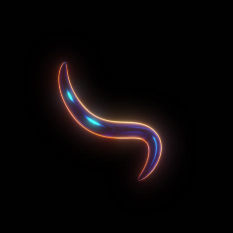 glowing neon letter 'u'