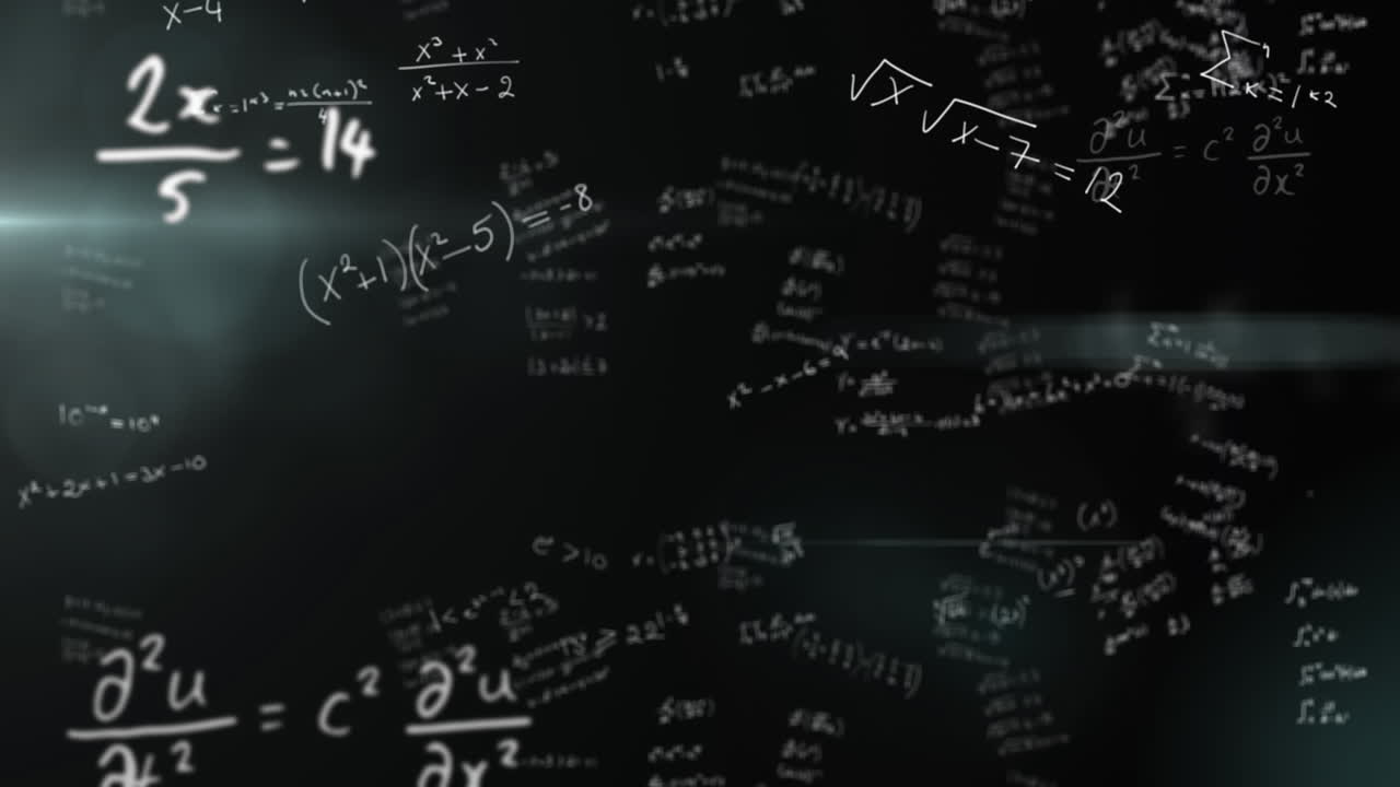 fórmulas matemáticas contra un fondo negro