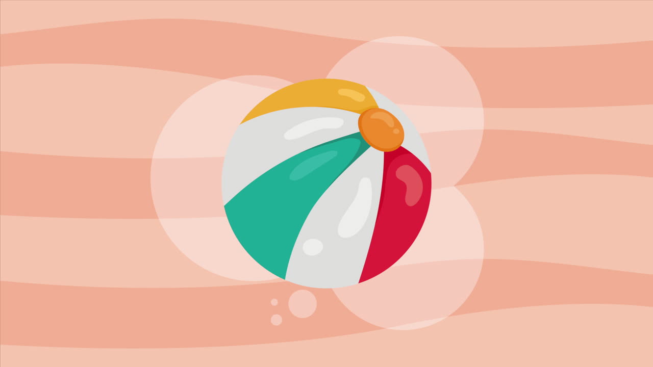 animación de juguetes de plástico de la playa con globos