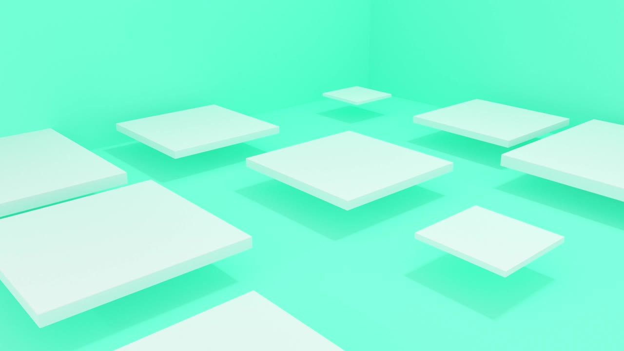 컬러 에서 움직이는 3d 사각형: 다양한 색의 4k 세트 루프 애니메이션