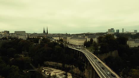 Drone footage of Petrusse valley in Luxembourg