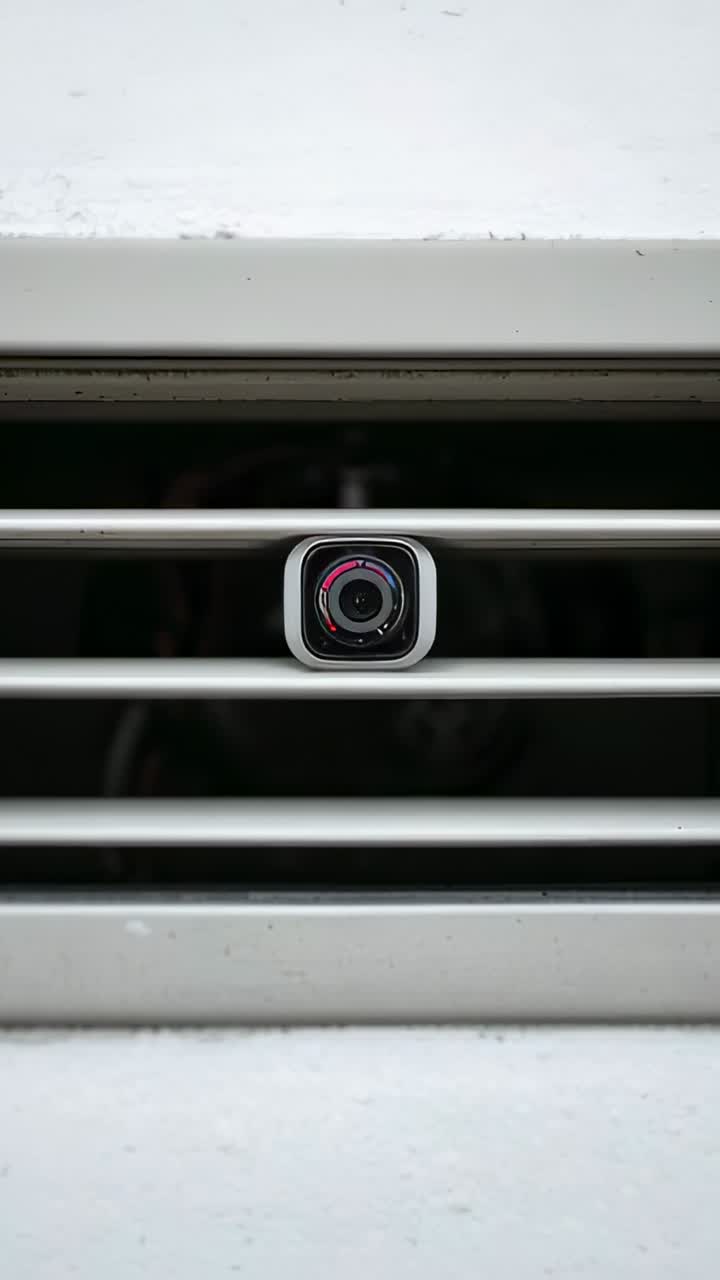 Vertical video: Zooming camera after focus shift toward module at vent, revealing red ring detail