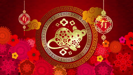 happy chinese new year - year of the rat 2020 also known as the spring festival with astrological sign digital background