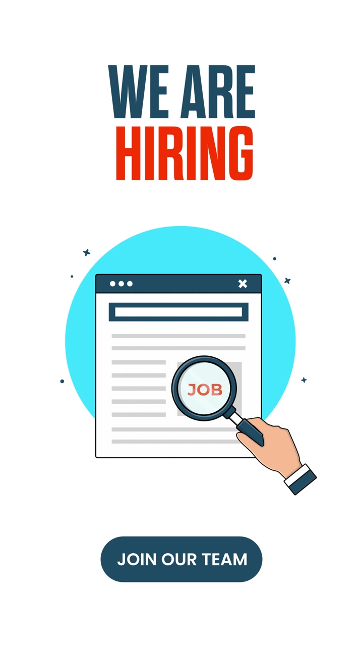 Animated Job Search and Recruitment Concept with We Are Hiring Text