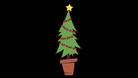árbol de navidad en una olla