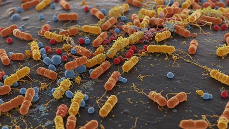 a detailed visualization of microbial diversity: an enhanced view of bacterial and viral interactions on a surface at microscopic scale
