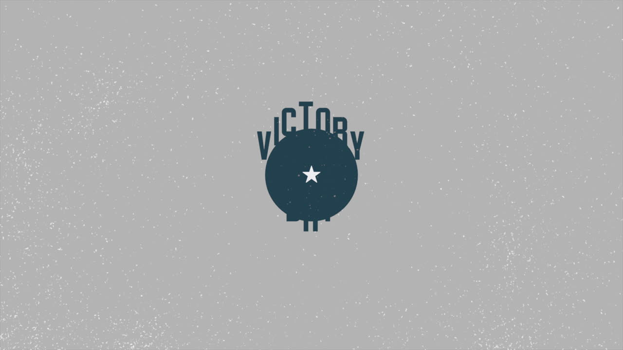 Animation text Victory Day on military background with airplane