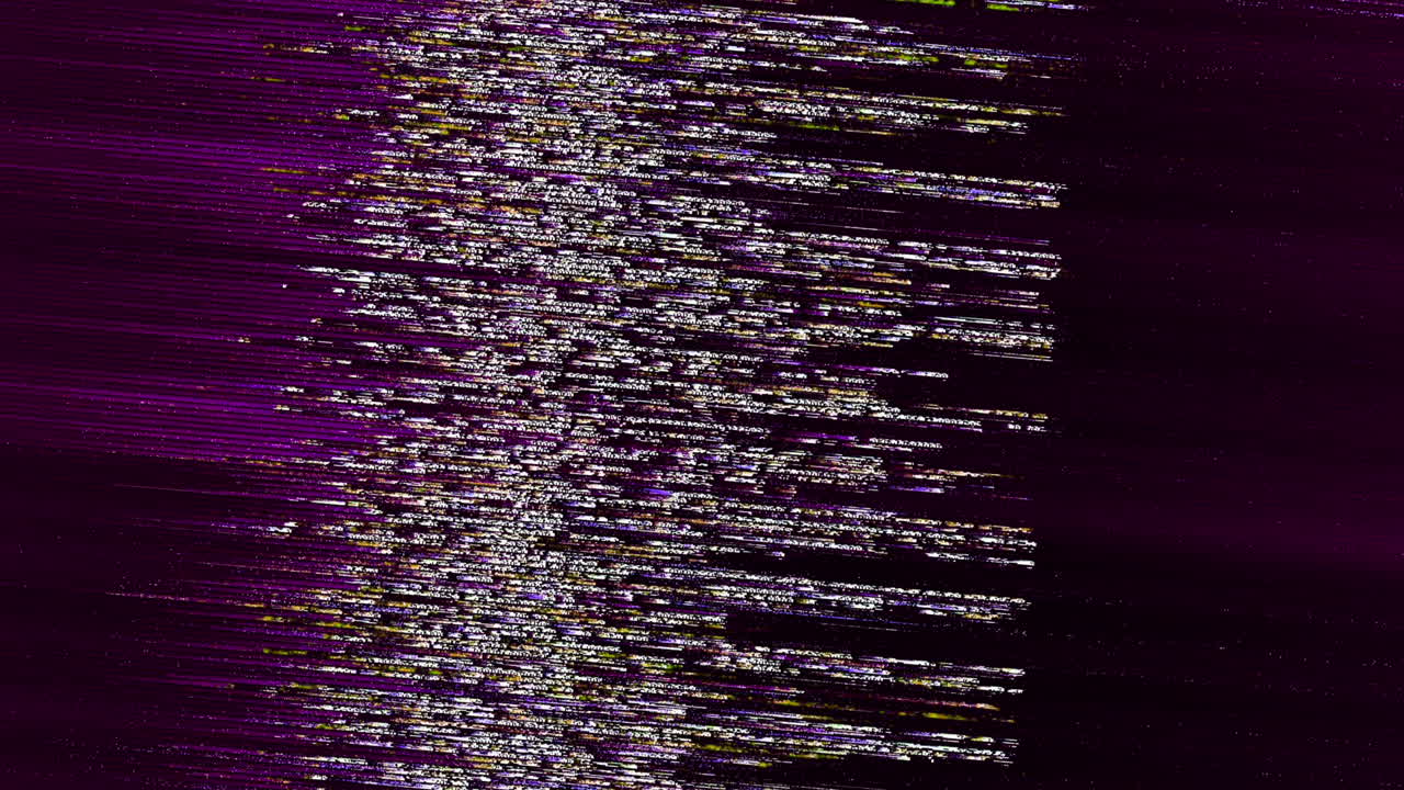 Dynamischer violetter digitaler Glitch-Lichtblitz