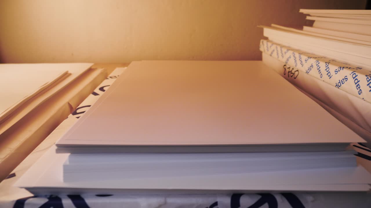 Stacks of White Paper Sheets