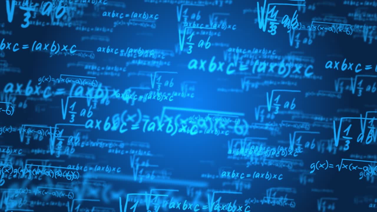 4K loop of flying formulas and equations Green Screen Loop Animation Background.