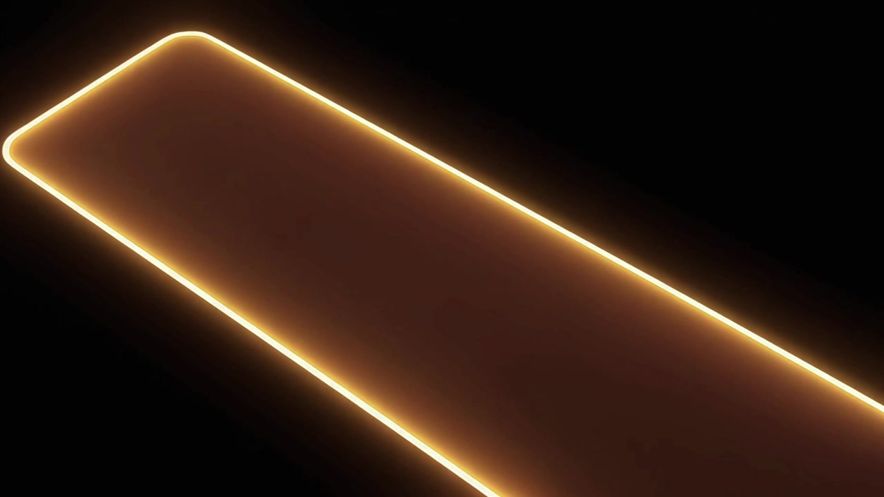Glowing Rectangular Frame Moving Across Dark Background