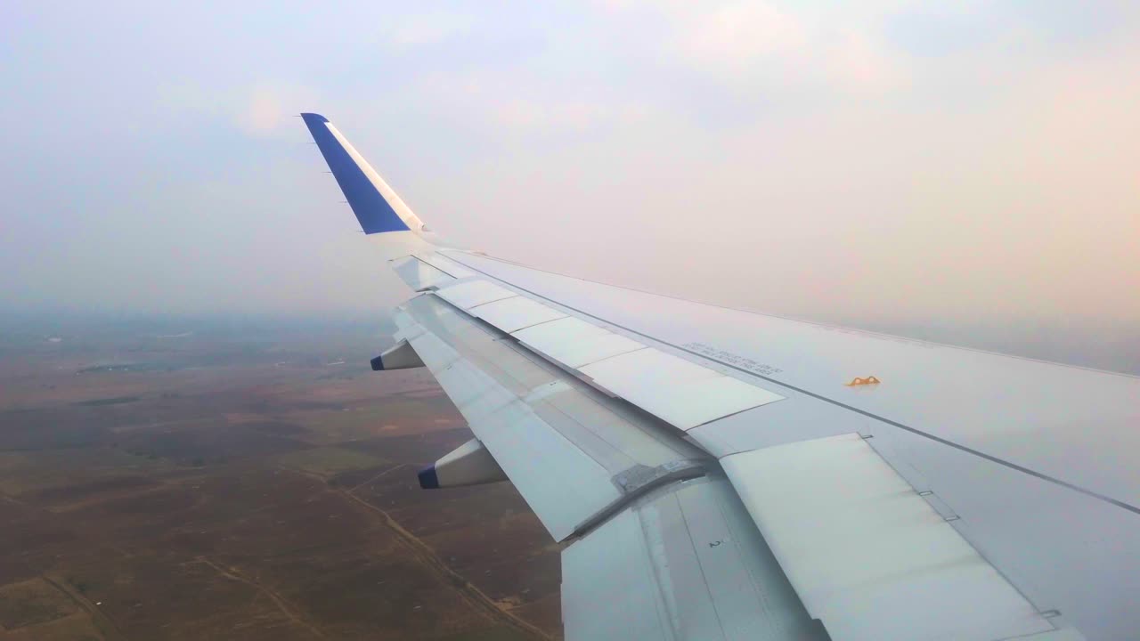 flight landing in vijayawada closeup view in india