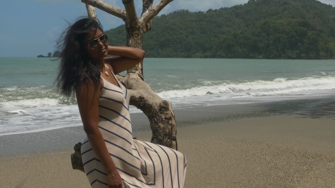 un modelo en la playa donde las tortugas vienen a anidar