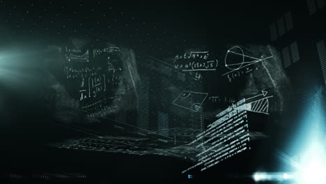 animation of data processing and graphs