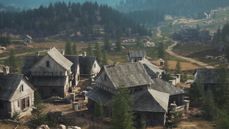 hermosas casas antiguas en las montañas