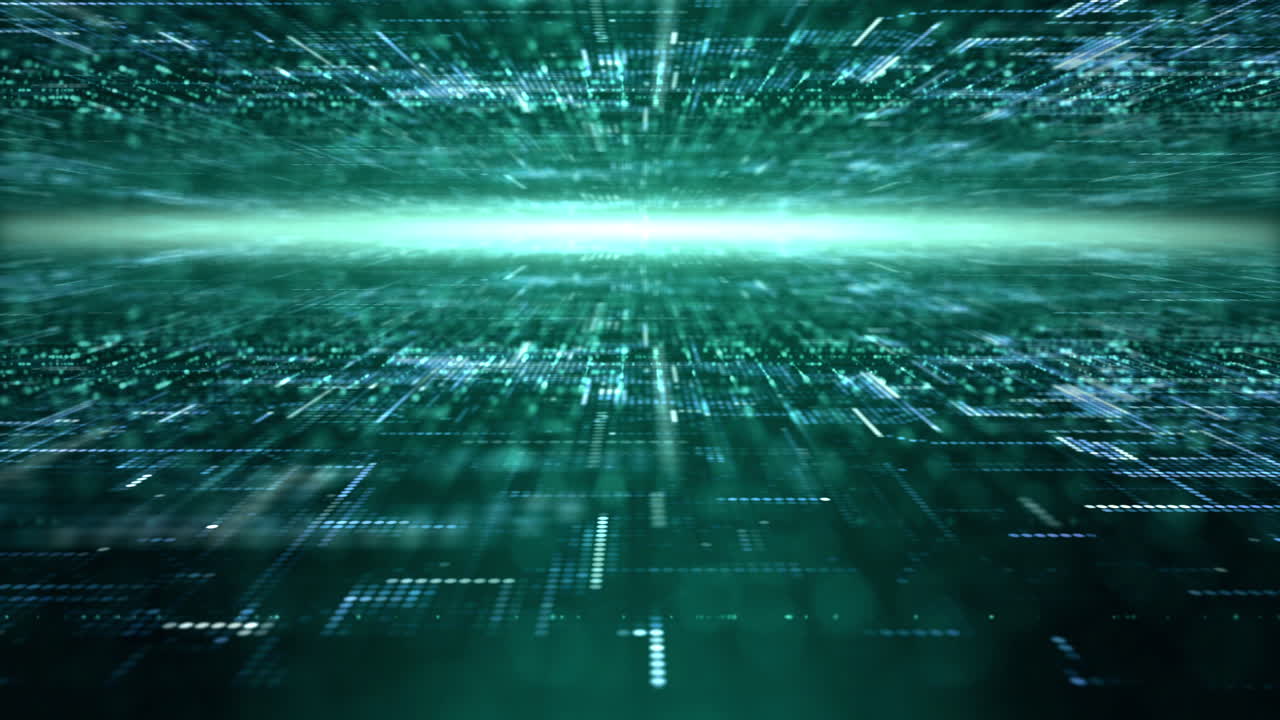 Futuristic digital matrix particles grid virtual reality abstract cyber space environment background