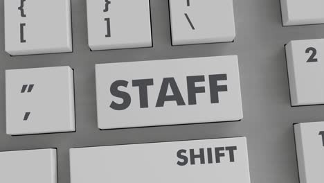 staff button pressing on keyboard