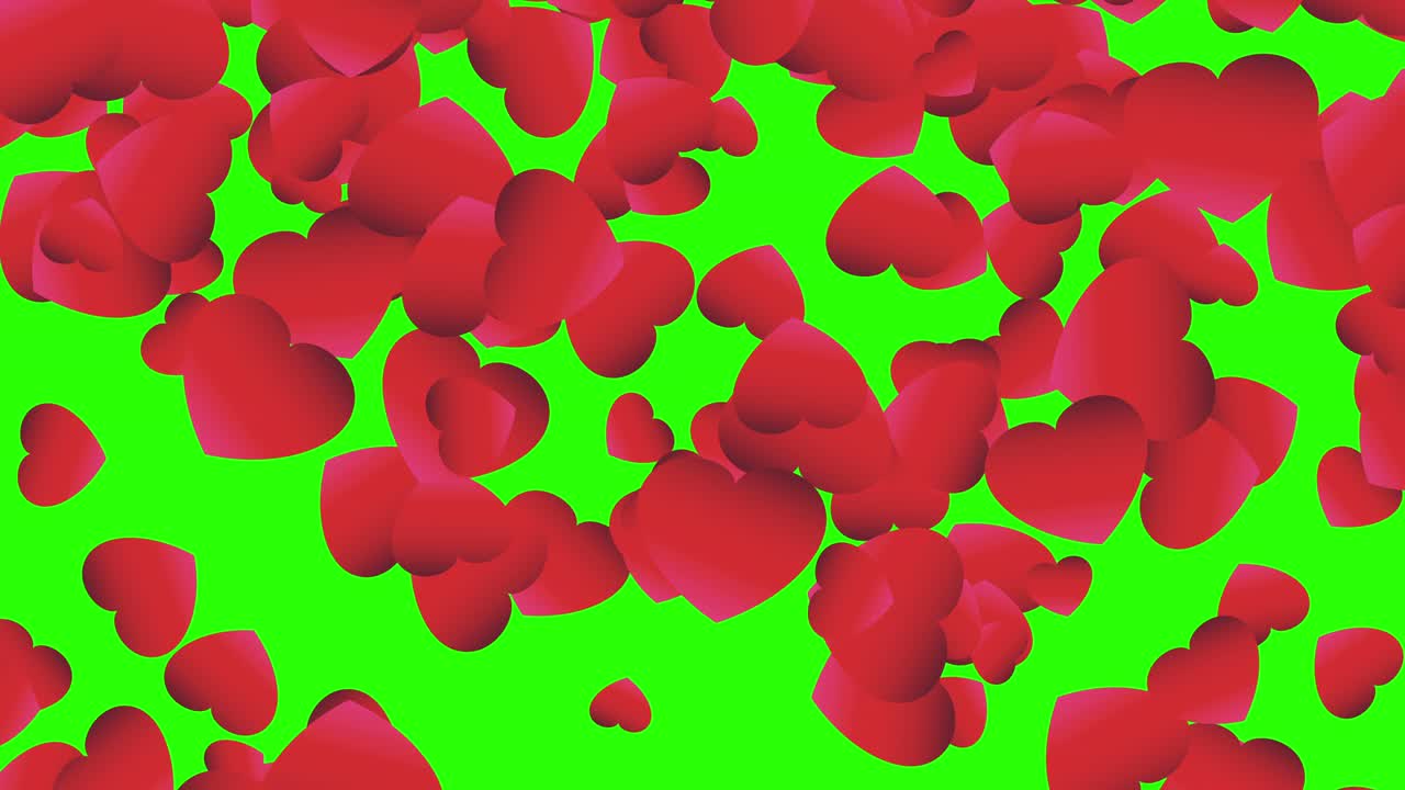 녹색 배경에 발렌타인 심장