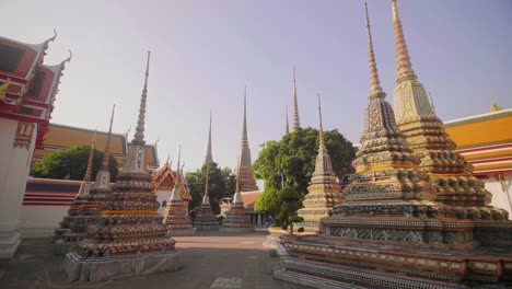 stupas at wat pho temple bangkok