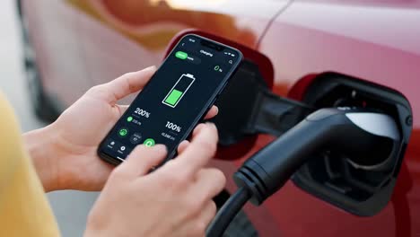 managing an electric vehicle's charging session with a mobile application