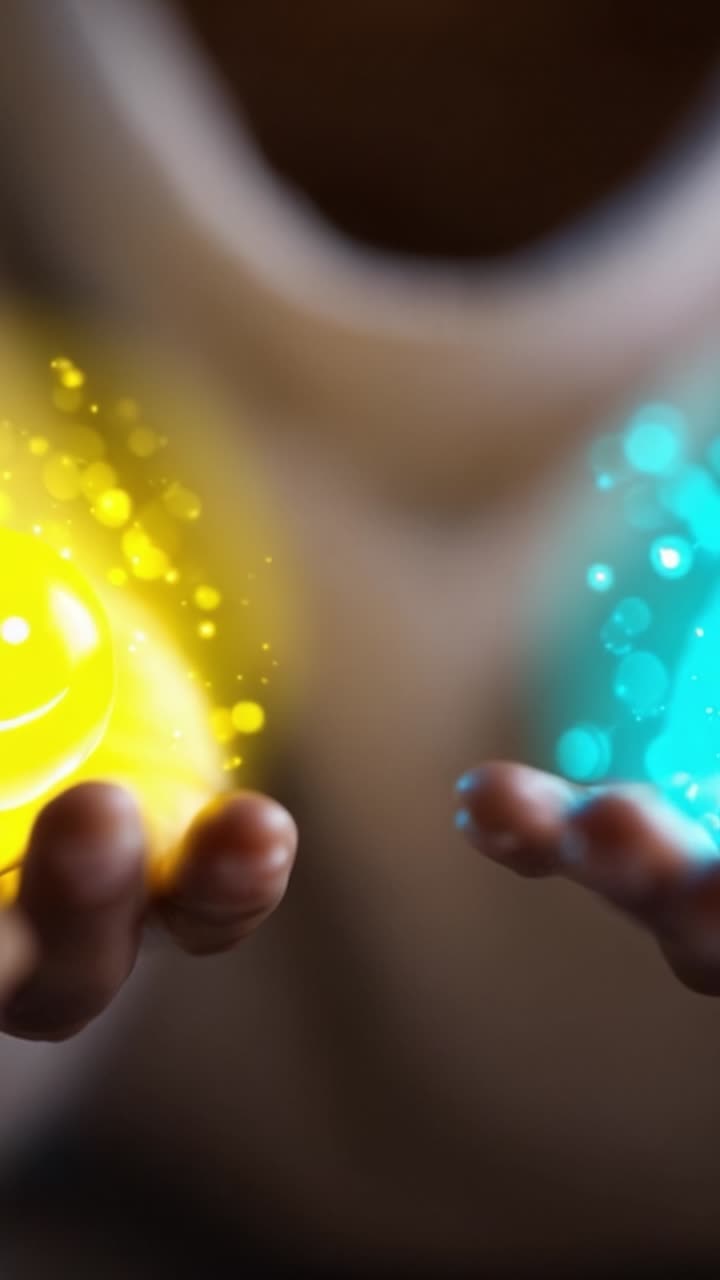Transforming Emotions: A Journey from Joyful Radiance to Tranquil Calmness Captured Through Two Framing Moments in a Magical Bubble of Happiness