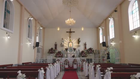 small church empty for a wedding