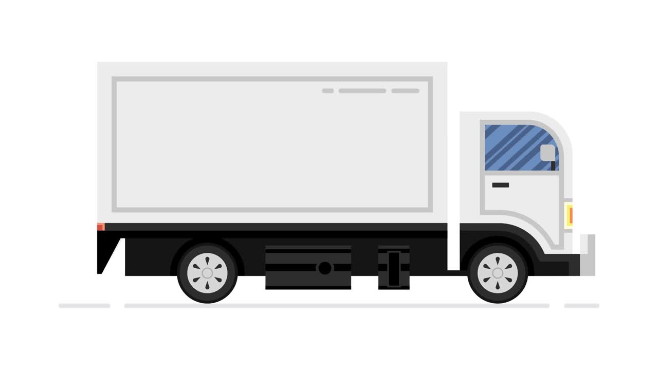 자동차 애니메이션, 상업용 화물 밴, 루프 애니메이션, 4k 해상도