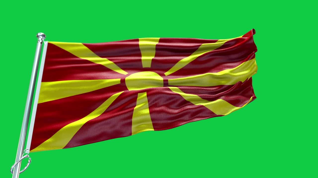 4k bandera muy detallada de macedonia - bandera macedonia alto detalle - bandera nacional macedonia patrón de ondas elementos en bucle
