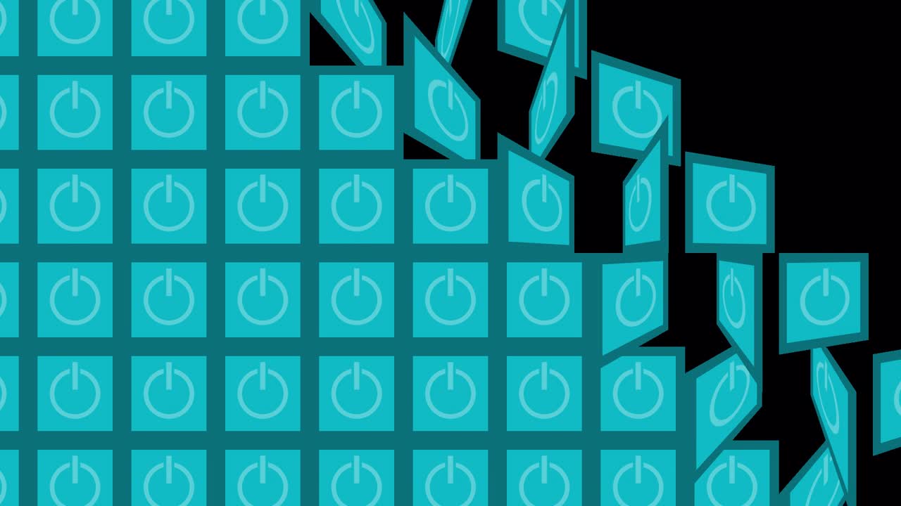 Teal Power Button Pattern