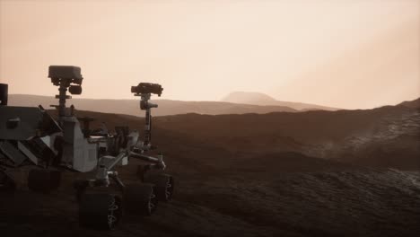 curiosity mars rover exploring the surface of red planet