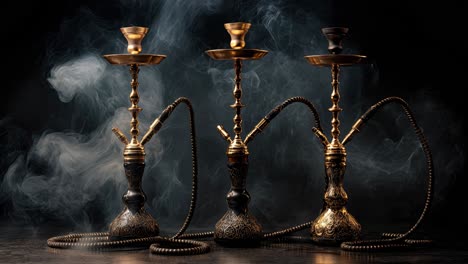 elegant hookahs in a cloud of smoke ideal for nightlife gatherings and deep relaxation