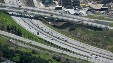 aerial view of highway interchange