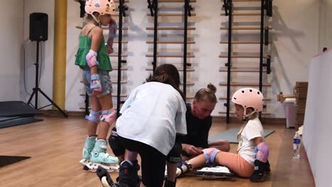 children's roller skating training session