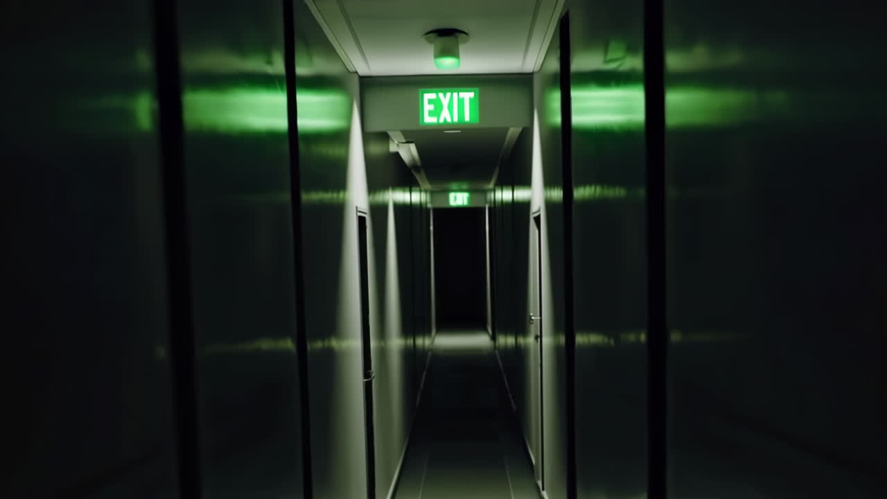 Dark Corridor at Night