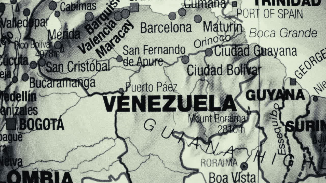 Map of Venezuela and neighboring South American countries