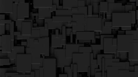 animation of grey 3d blocks covering grey flickering squares