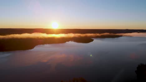 sweden sunset above beautiful nature landscape - aerial with sky copy space