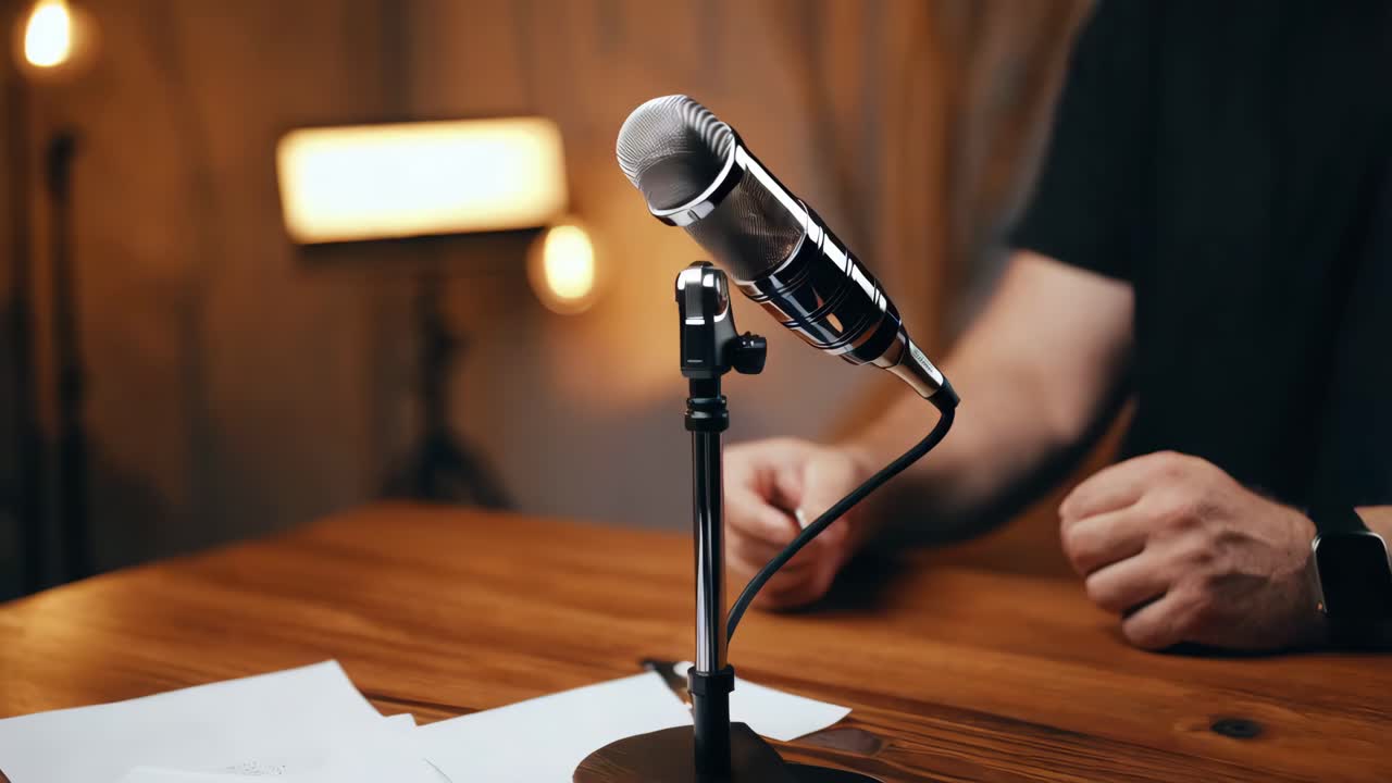 configuración del micrófono en el estudio doméstico