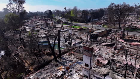 extensive residential devastation after a wildfire