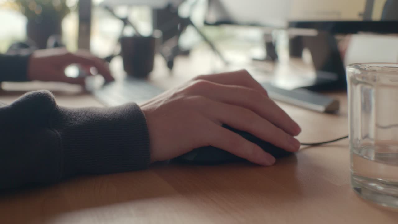 Close up of computer mouse clicking