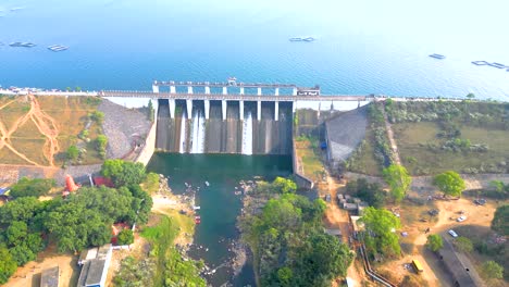 patratu dam tourist place and water sports activities aerial view